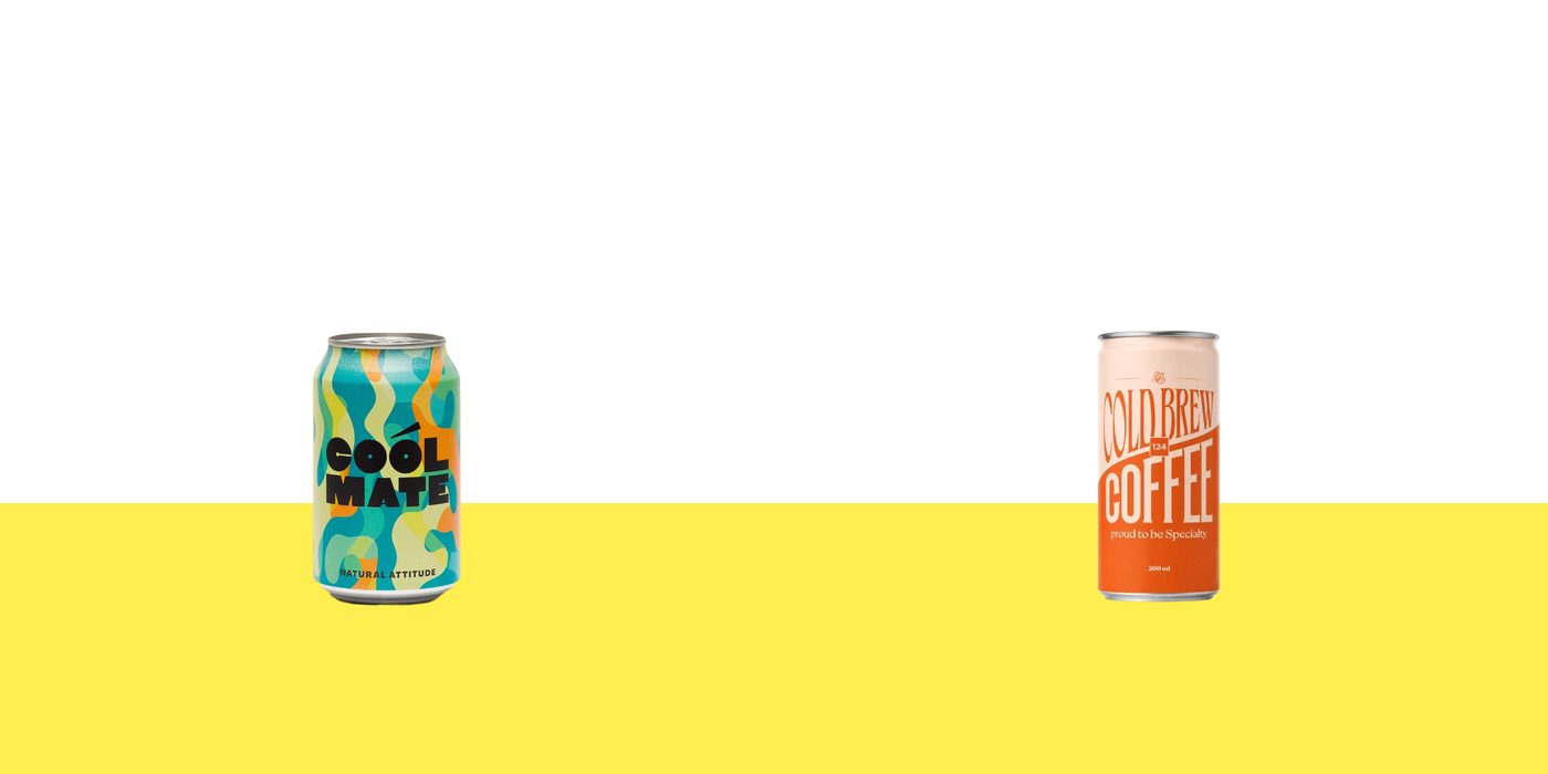 Le lattine di Cool Mate e Cold Brew 124 affiancate
